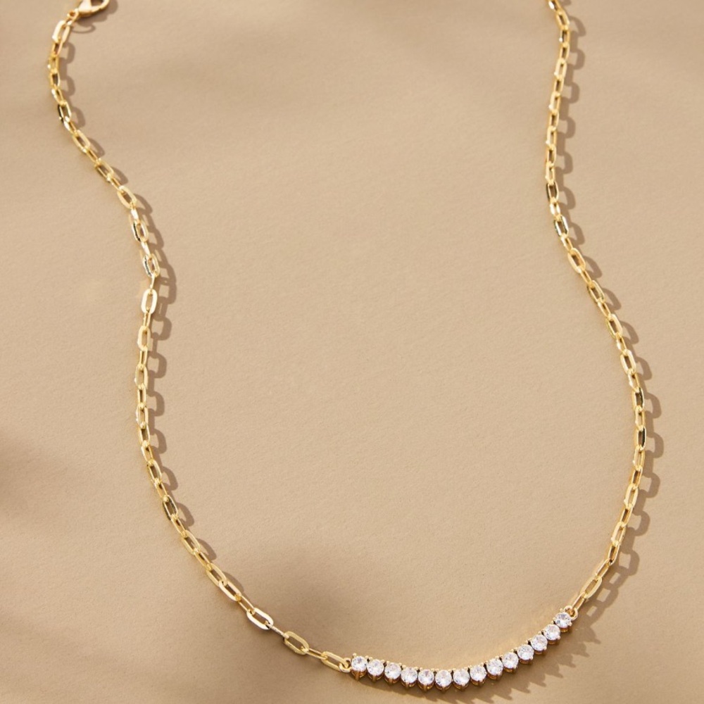 Anthropologie Glassy Stone Arch Necklace